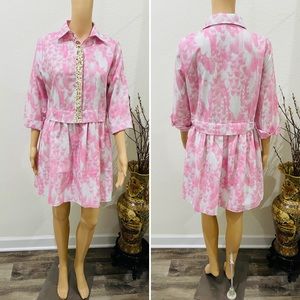 Sheridan French light pink shirt like mini dress M